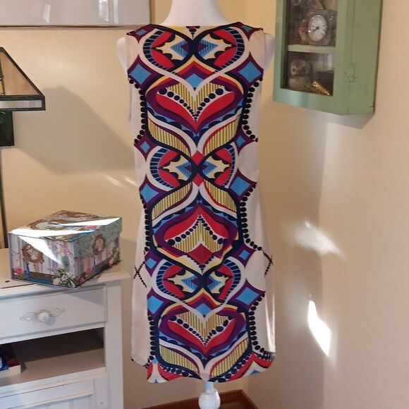 Aryeh Colorful Geometric Pattern Dress. Native Inspired - Picture 5 of 11